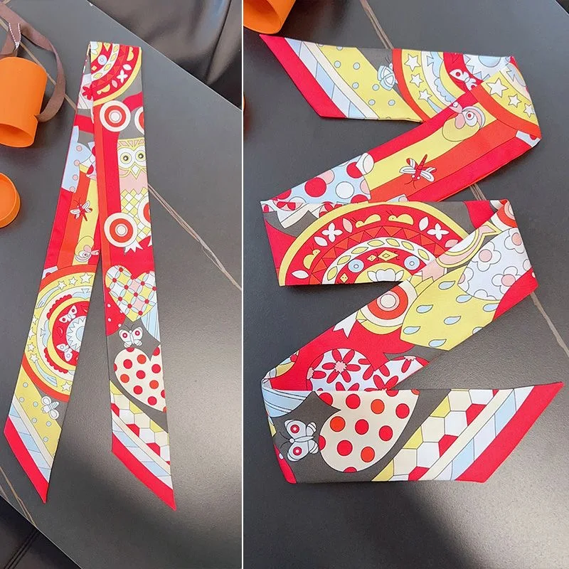 Ins موضة الحب تصميم دلو حقيبة وشاح طويل الشريط مقبض التعادل أنيق الرقبة التفاف الديكور للنساء حقائب اكسسوارات هدية