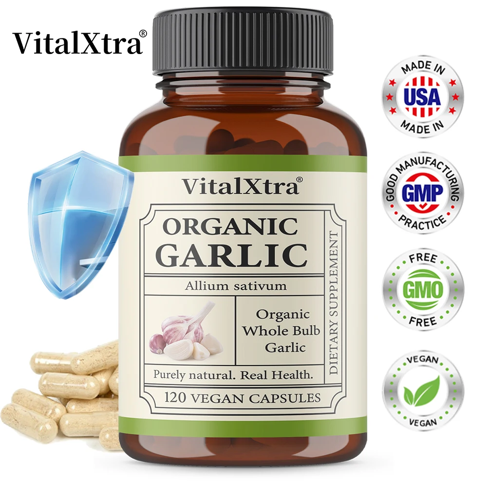 

Organic Garlic 600 Mg,Dietary Supplement,Beneficial for Heart Health and Blood Circulation,Antioxidant,Cardiovascular Support