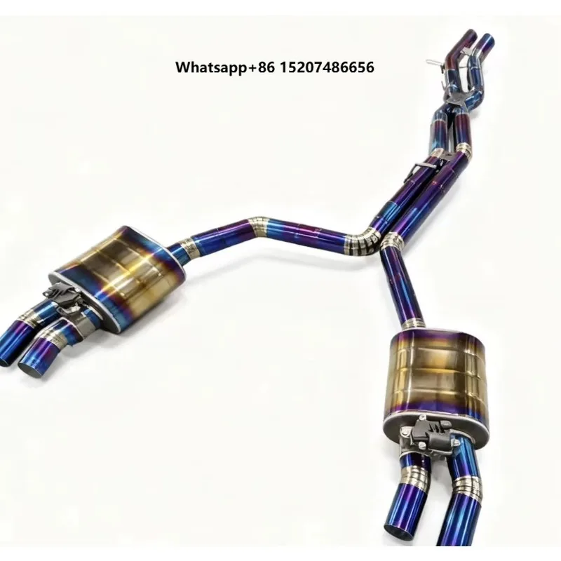 Custom Full Set Titanium Alloy Exhaust System for S6/S7/S8 4.0T Including  Exhaust and Downpipe