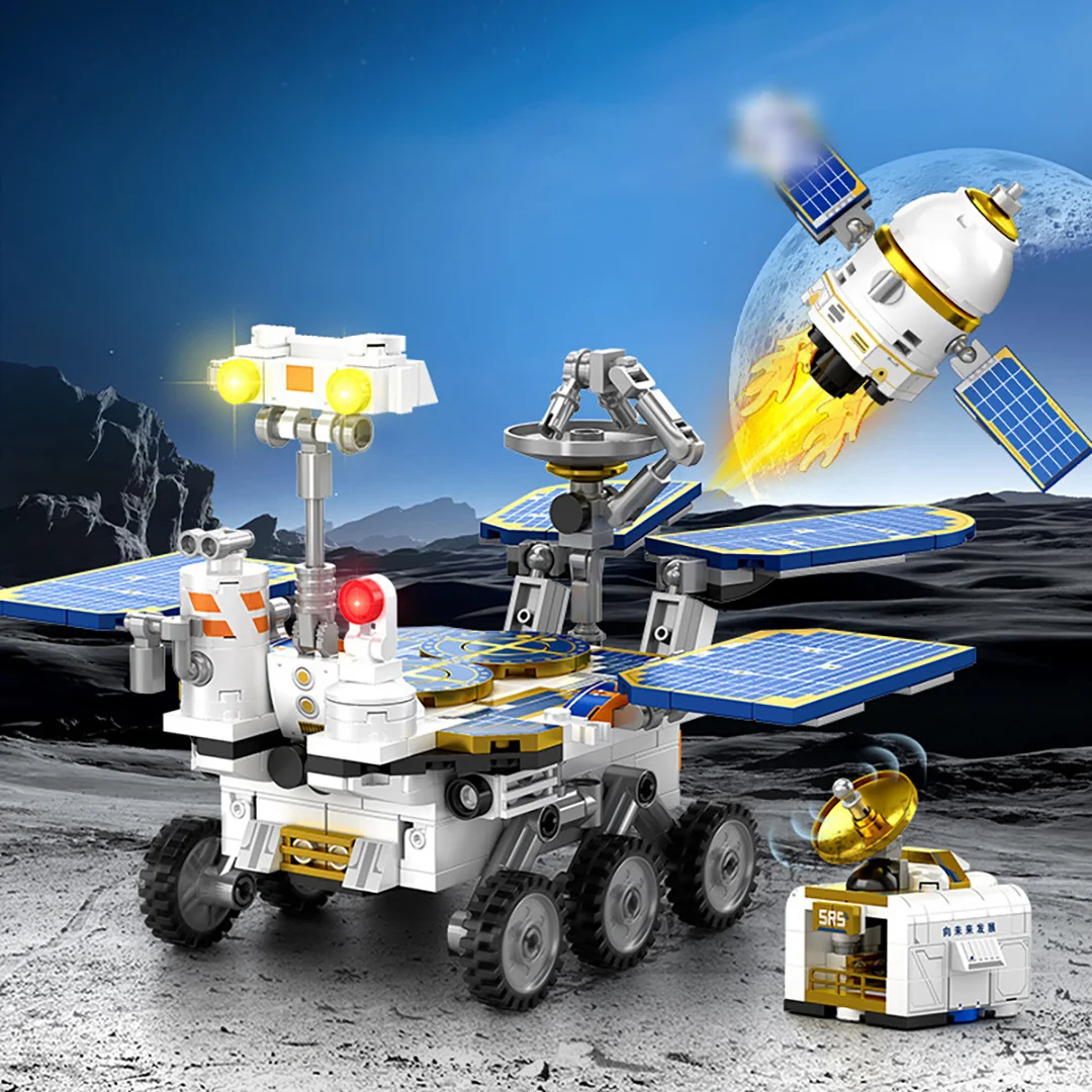 

511PCS 4In1 Mars Rover Building Block Technology Assembly Electronic Drawing High TechToys Kids Christmas Gifts Birthday Present