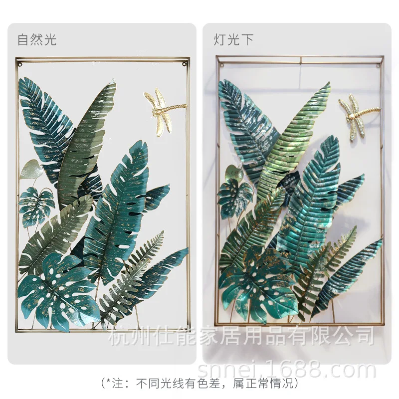 American creative home furnishing entrance door is facing the wall, pendant, fresh restaurant green plant wall hanging enters