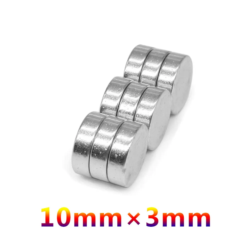 10-300 Uds. Imanes redondos de 10x3mm 10x3mm magnéticos fuertes y potentes para nevera, bricolaje, construcción, científico, artesanía, educación