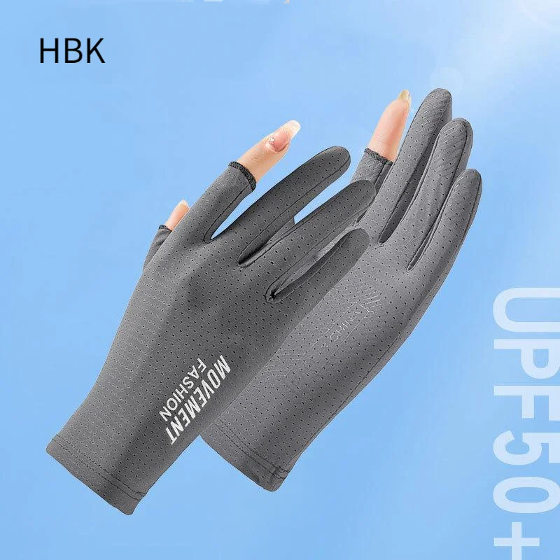 

New Polyamide Show fingers Women's Glove Comfortable Men's Glove Anti-Silp Sun Protection Cool-Feeling Driving Touch Screen