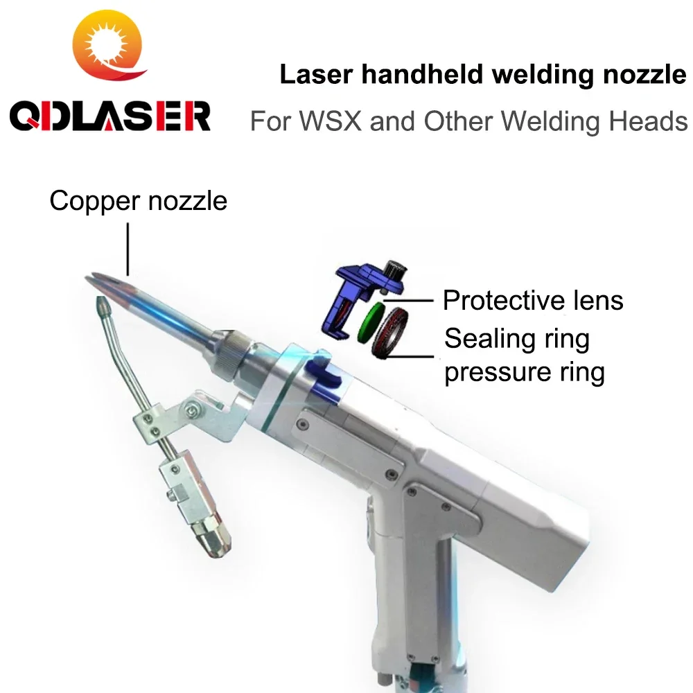 Fiber Laser Handheld Welding Machine Gun Nozzle Welding Gun Copper Nozzle Wire Feeding for WSX and Other Welding Heads