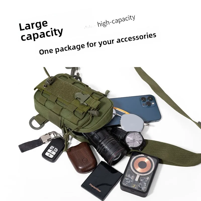 Tactical fanny pack men's multi-functional hanging outdoor mobile phone crossbody breast bag camping cycling kettle