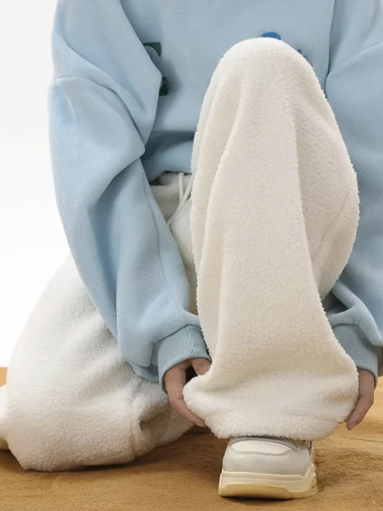 

Thiened Lamb бархатные хлопковые брюки мужские зимние северо-восточные морозостойкие теплые свободные прямые широкие брюки