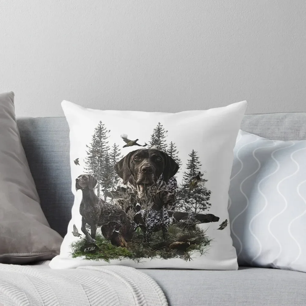 

German Shorthaired Pointer, Bird hunting season Throw Pillow Anime Custom Cushion Photo Pillow