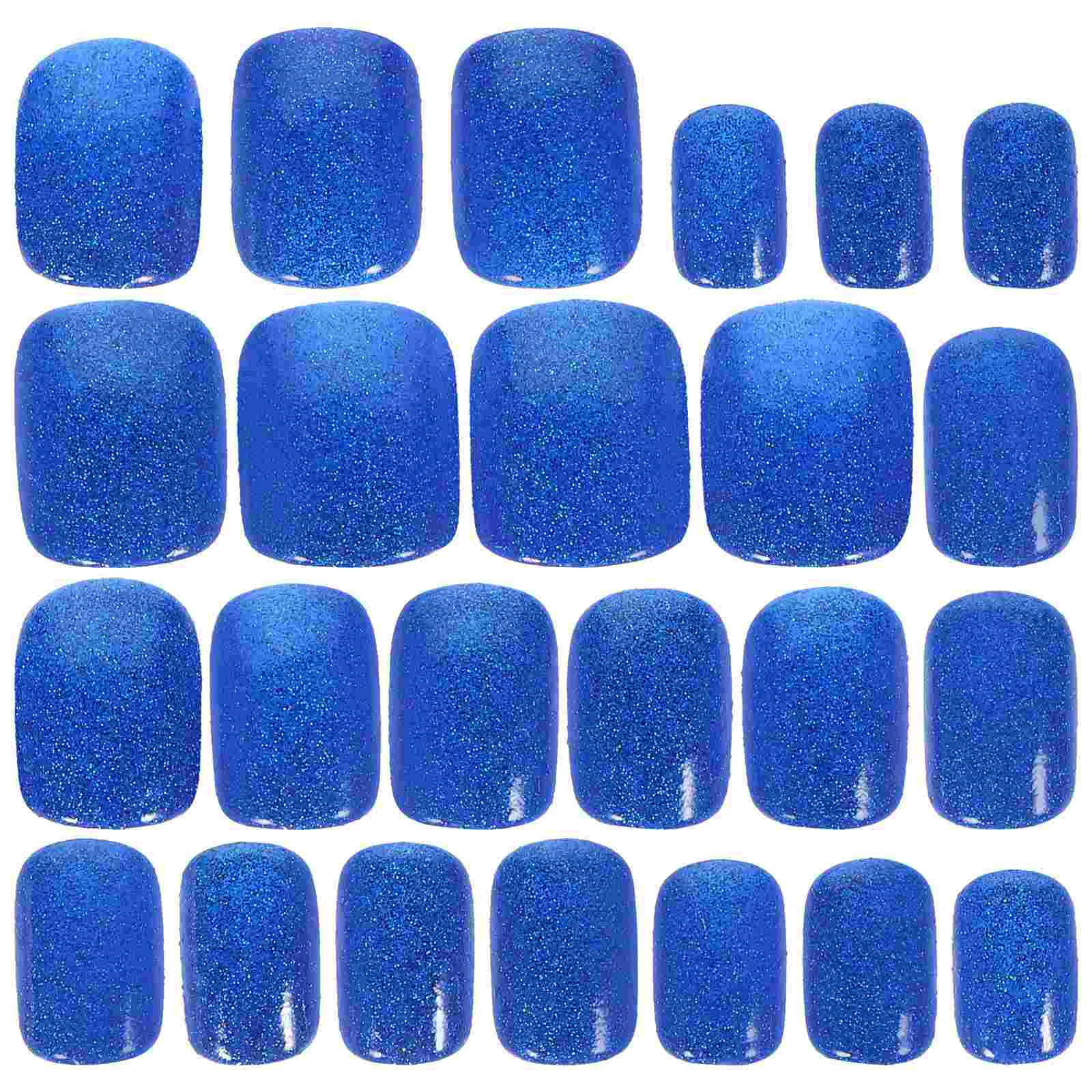 Faux ongles à paillettes et strass, 24 pièces, pointes de presse européennes et courtes