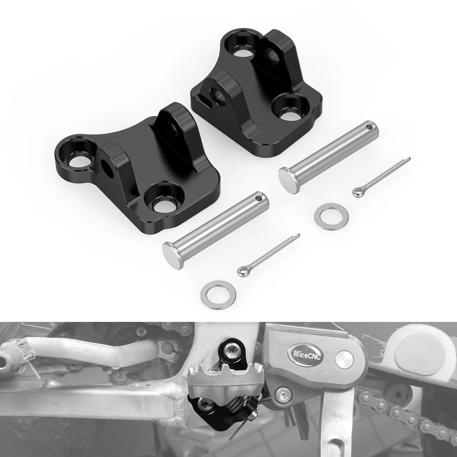 

NICECNC Foot Peg Footrests Lowering Kit For Yamaha YZ125 YZ250 2005-2023 YZ125X 17-23 YZ250X 2016-2023 Motorcycle Accessories