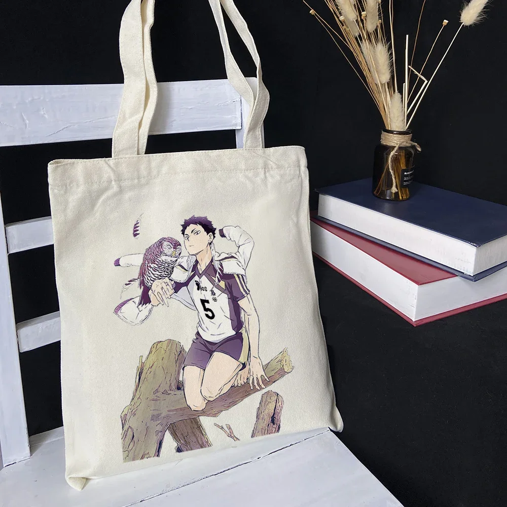 

Anime Shoyo Hinata Tobio Kageyama Haikyuu!! Cosplay High-capacity Schoolbag Simple Canvas Single Shoulder Bag Decorate Fans Xmas