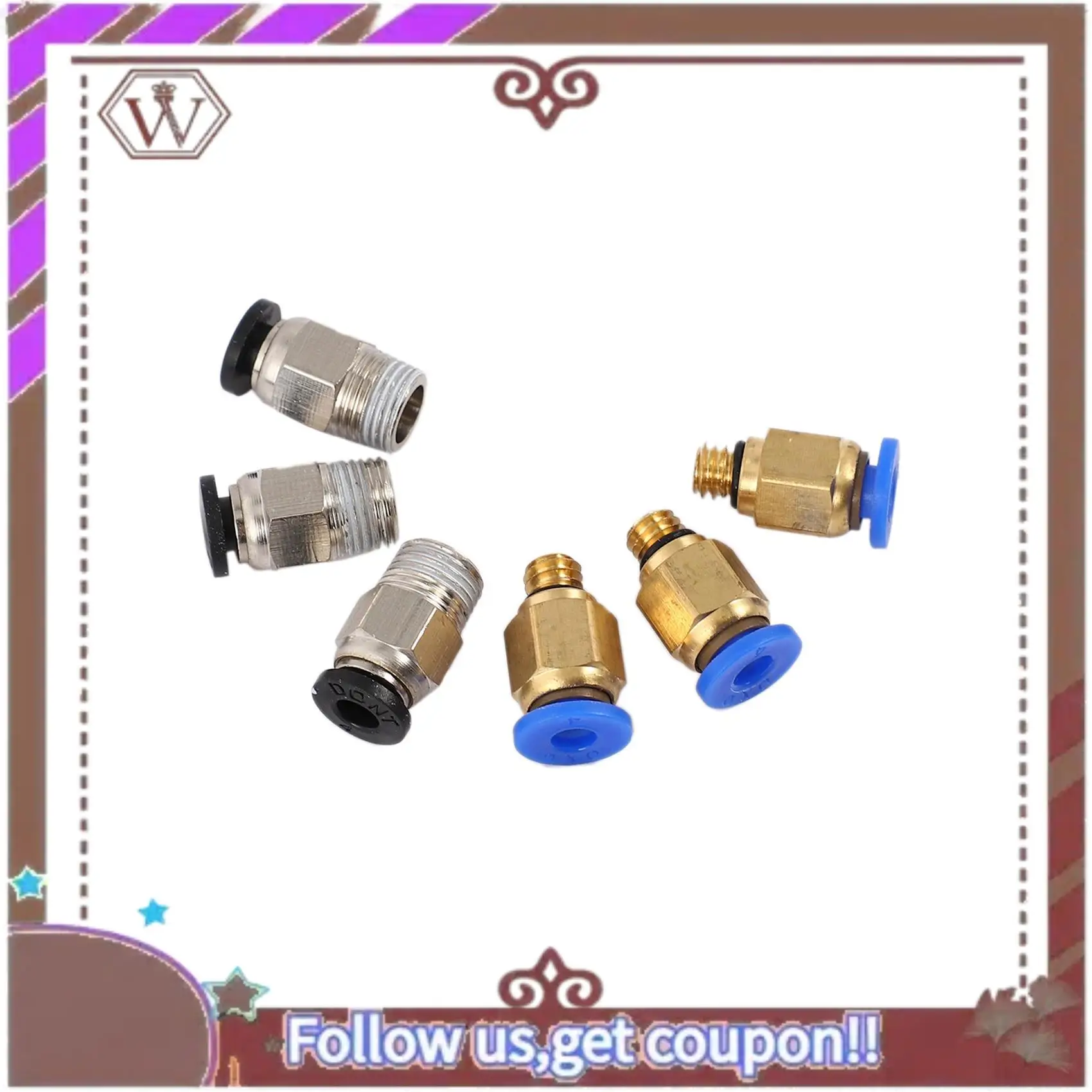 أحدث أنبوب PTFE 6X أنابيب Ptfe الزرقاء (1.5 متر) مع 6 قطع تركيبات Pc4-M6 و6 قطع تركيبات دفع أنبوب Pc4-M10