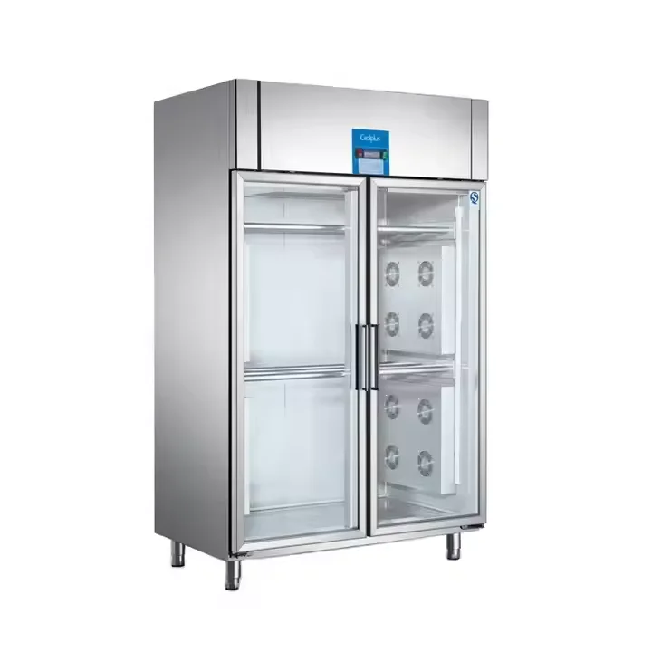 Two Glass Door Stainless Steel Beef Ham Meat Maturing Fridge Dry Aging Refrigerator