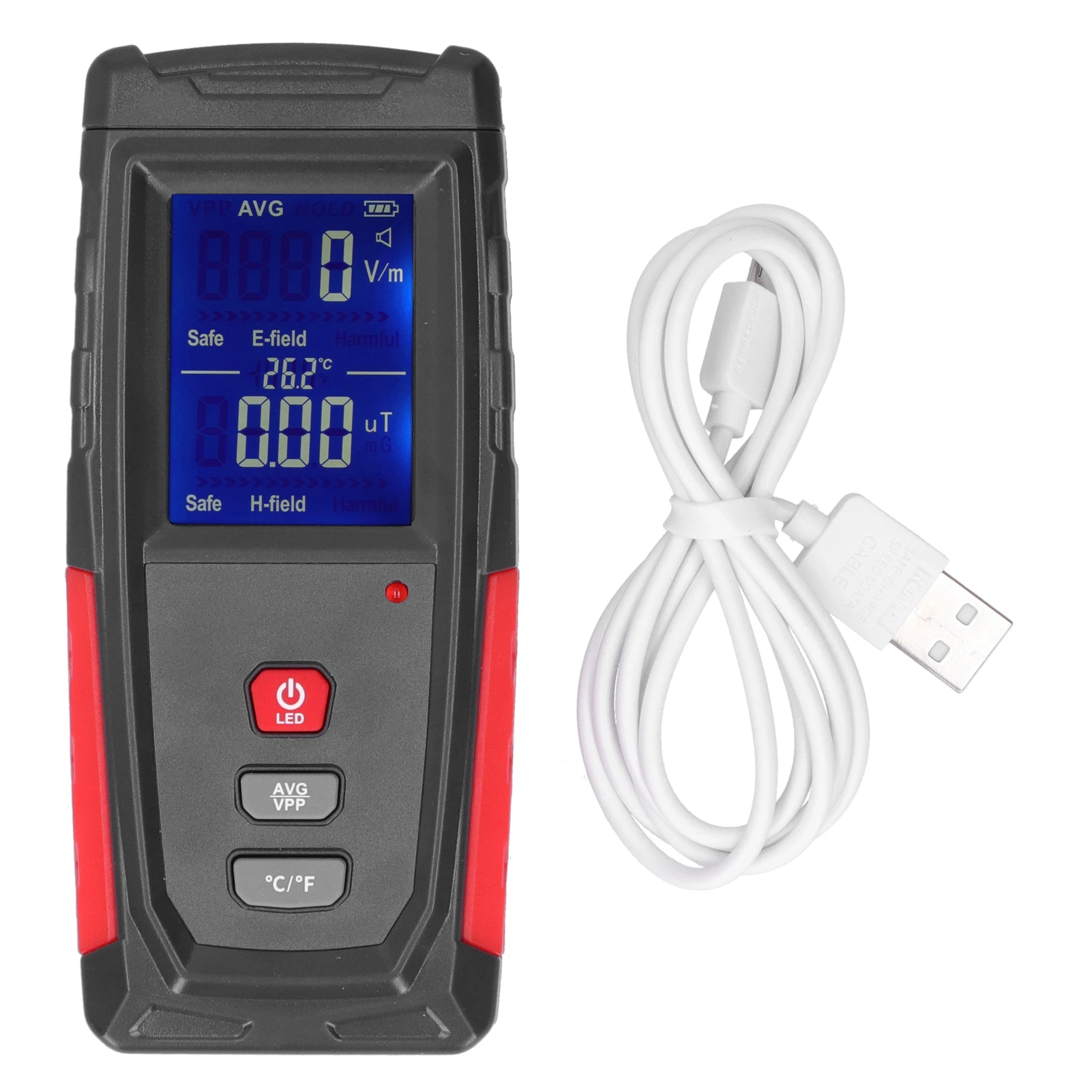 WT3121 Radiation Meter for Assessing EMF Exposure Near Routers Modems and for Power Lines with Clear Threshold Alerts