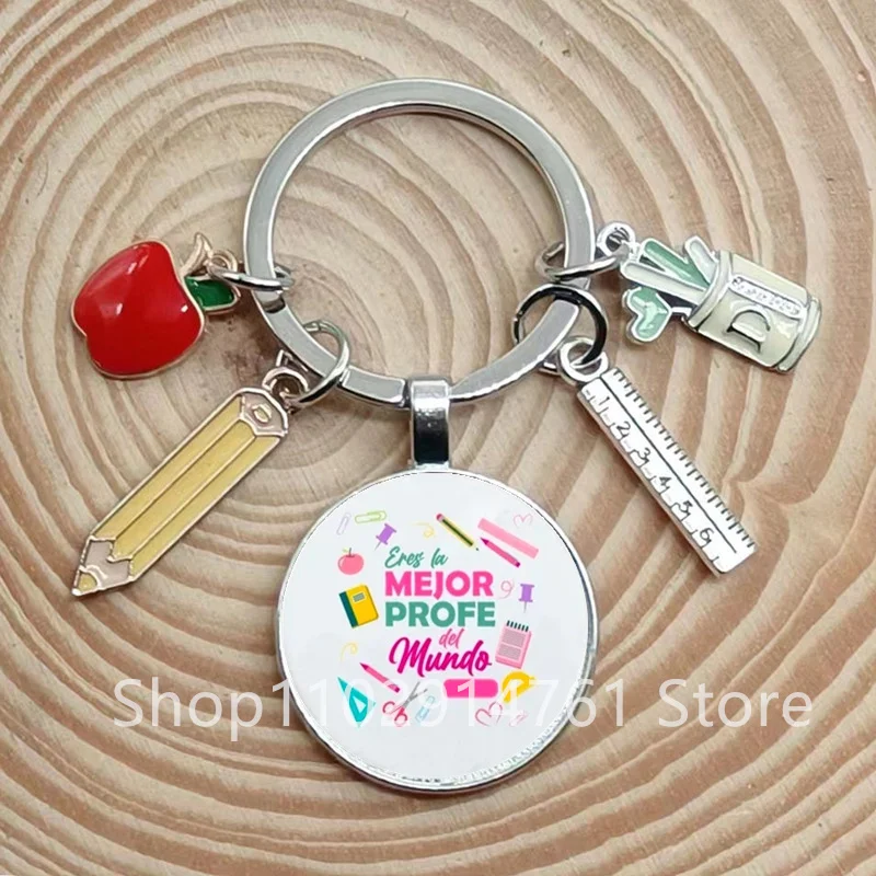 Spanish Gift for Teachers Keychains Spain Keyring for Teacher's Day Mexico Graduation Gifts for Professor