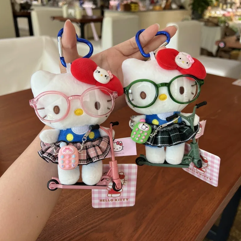ハローキティスクーターシリーズぬいぐるみバックパックペンダントかわいいキティバッグ人形女の子キーホルダーギフト