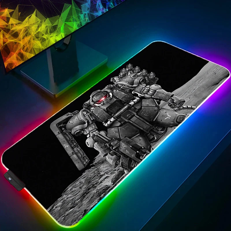 

RGB Mouse Pad 90x40cm Mechanical Warrior G-gundam Z-zaku II Gaming Gamer Computer Desk Mat Laptop Varmilo LED Keyboard Mousepad