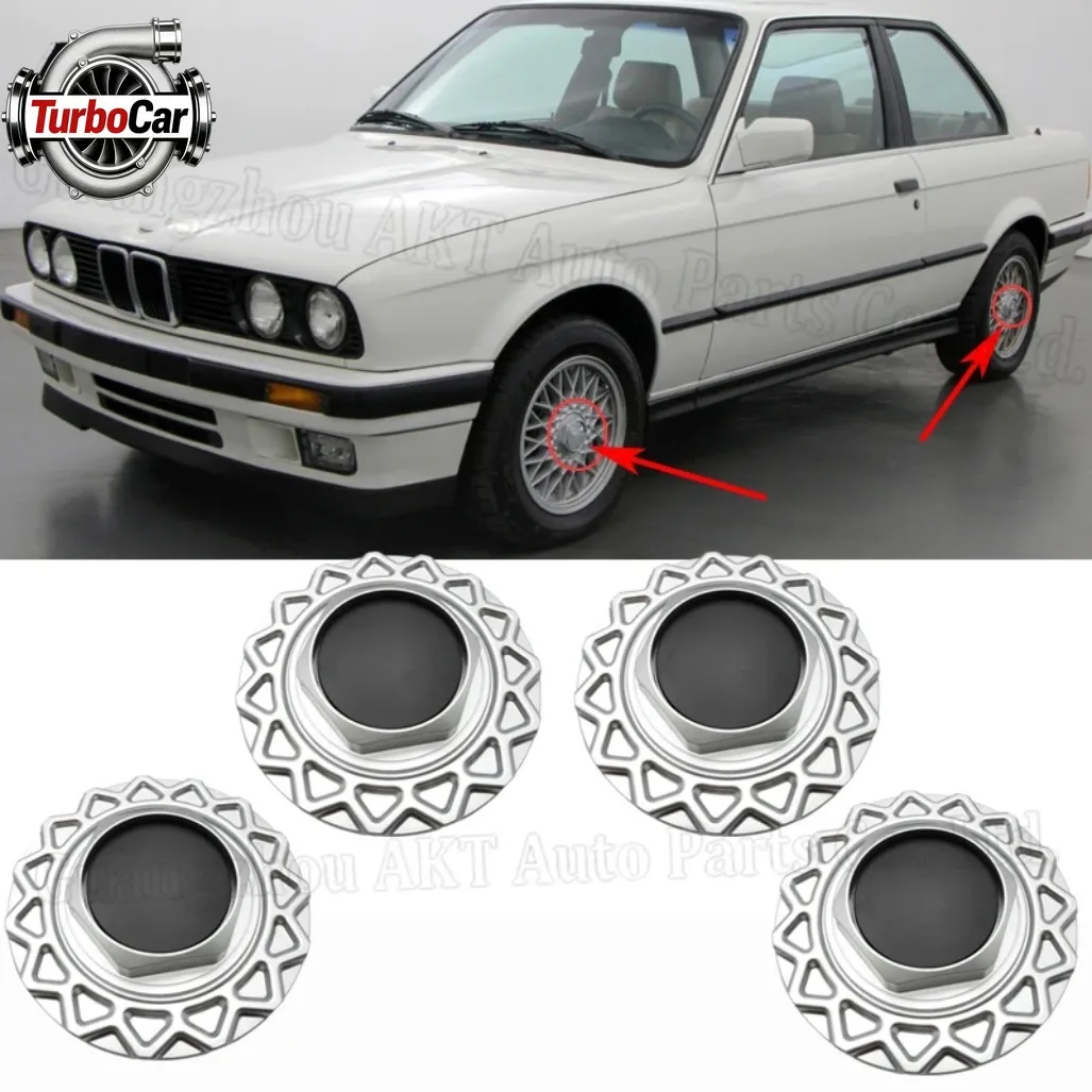 

4Pcs Wheel Center Hub Cap Emblem Badge Rims For STYL.5 E30 318i 325e 325i 1984-1991 14 Inch Wheel Replacement 0924038 0924030