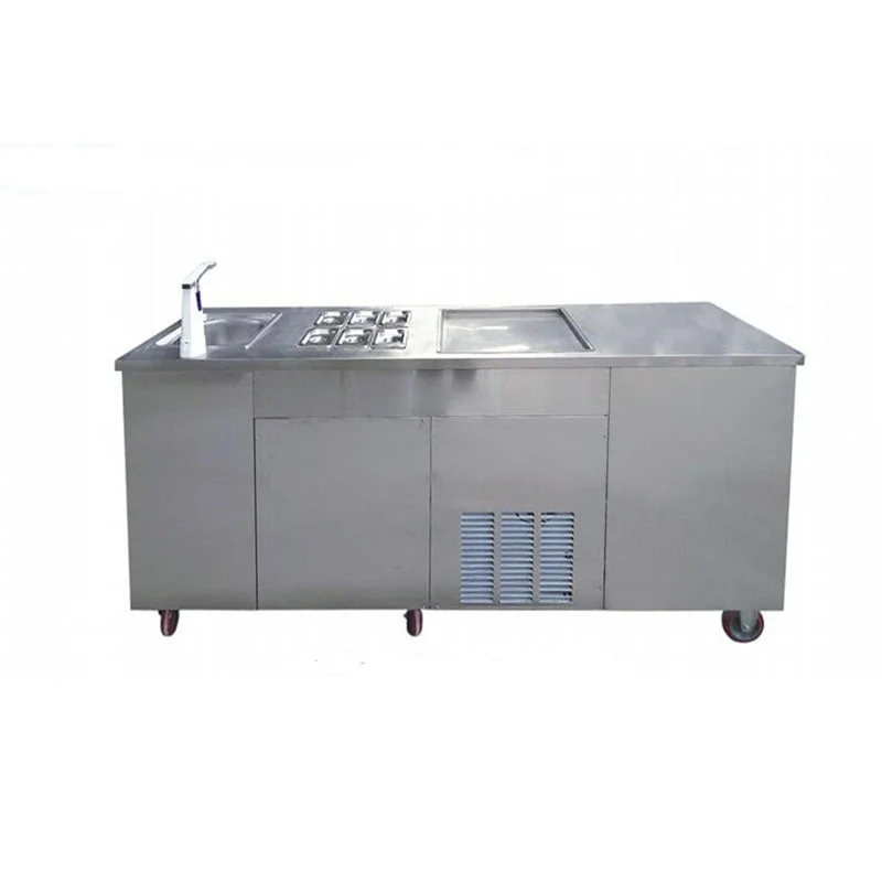 KN-CBJY-1D6W single pan icetro table top roll soft ice cream machine fried with free shipping by sea