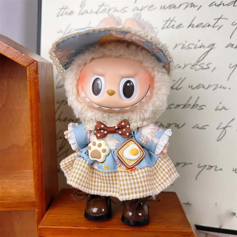 Labubu Kleidung Puppe Kleidung Designer für Labubu V1 V2 V3 17 cm Puppen trendige süße Lolita Stil 2025 Sommer neue Kleidung Geschenke