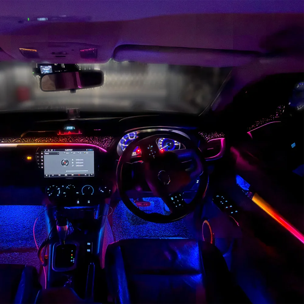Automobile Parts Applicable to Toyota Hilux  64 Color Magic LED Ambient Lights for Interior Ambient Lighting Upgrade LHD RHD！