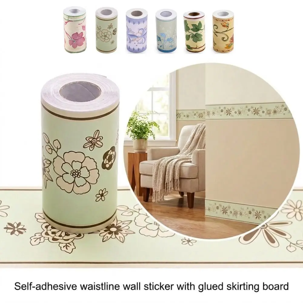 Fashion 10 Meter Wall Base Thickened Anti-collision Wall Sticker Soft Self Adhesive Skirting Line Living Room