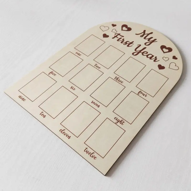 F19F Photo Display Board First Year Picture Frame Baby Gift