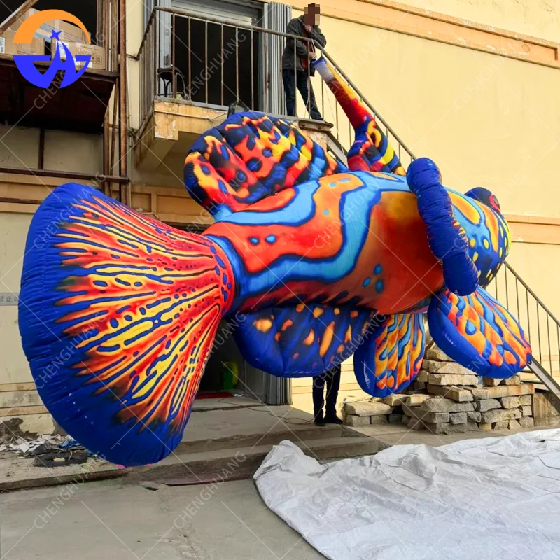 

Надувное подвесное красочное украшение в виде тропической рыбы, морская жизнь, тематический уличный декоративный реквизит для мероприятий