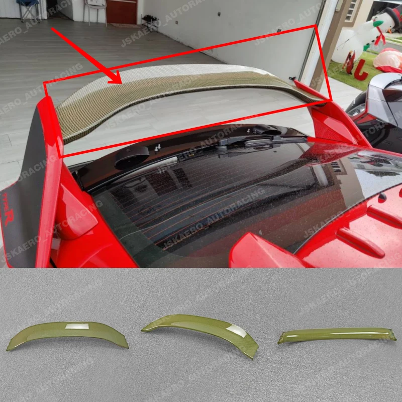 

For Honda Civic TypR FK8 KEVL-Carbon fiber Rear Spoiler Middle Blade Wing Flap car BodyKits