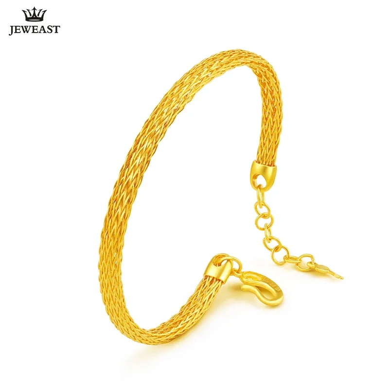 

JLZB 24K Pure Gold Bracelet Real 999 Solid Gold Bangle Women Adjustable Simple Fashion Trendy Classic Fine Hot Sell New 2023