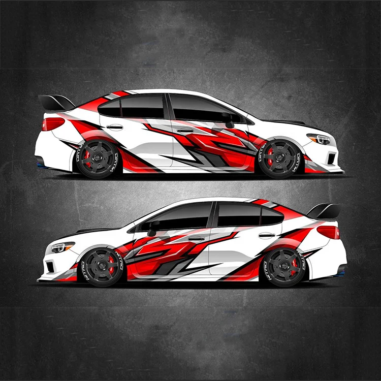 Car flame stickers design custom printing auto racing car door vinyl wrap sticker design car graphics side body stickers