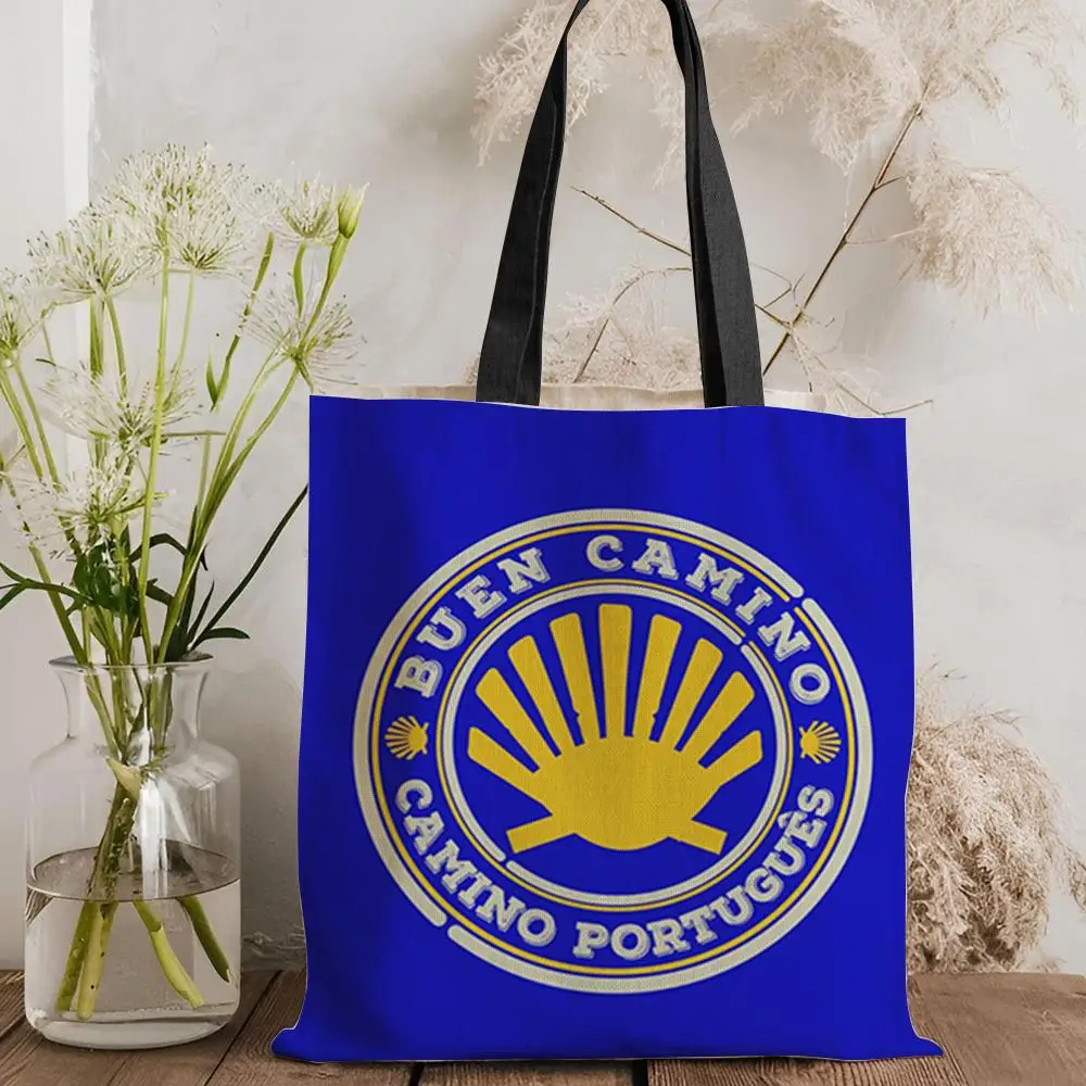 

Movie C-Camino de Santiago Storage Bags Canvas Double-Sided Print Tote Bag Large Capacity Shoulder Fashion Shopping Handbag