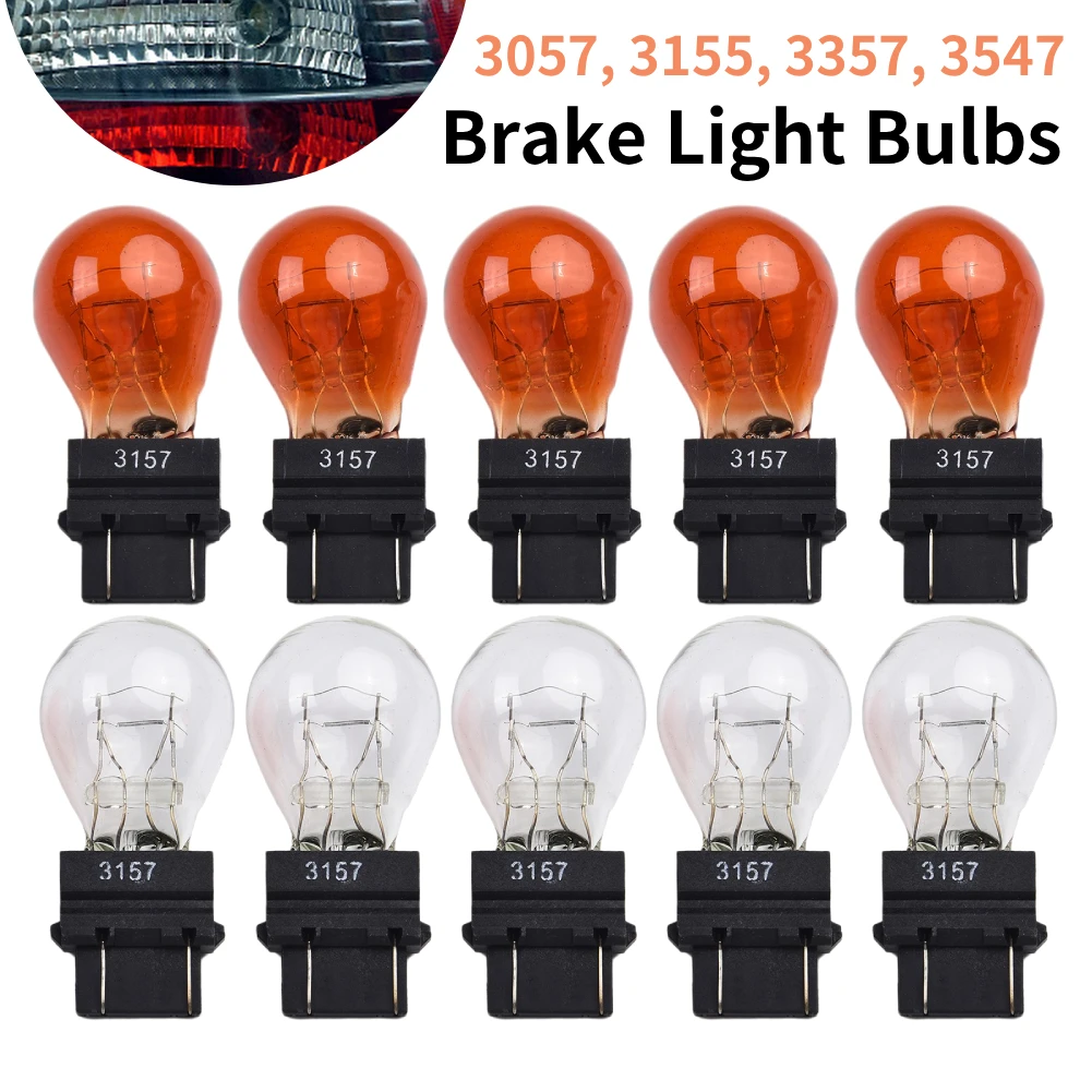 1Set 21V Clear Amber Tail Signal Brake Light Bulbs 3057 3155 3357 3547 4157 3156 3157LL 4157LL 3000K White Turn Halogen Light