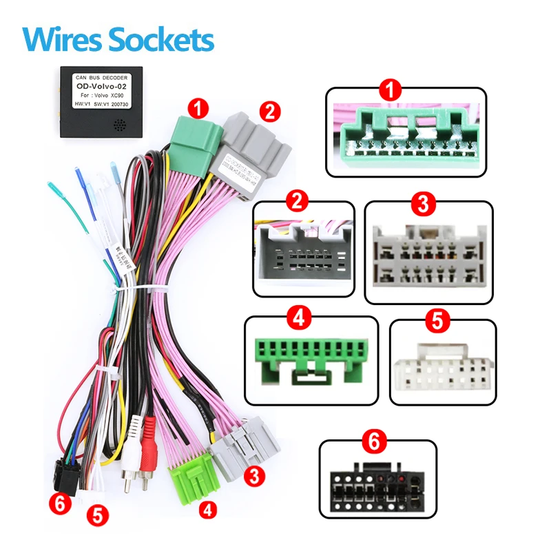 Kenvox Canbus 박스 OD-VOLVO-02 어댑터, 볼보 XC90 2004-2014 용, 와이어링 하네스 케이블 포함, 안드로이드 자동차 라디오 스테레오 DVD