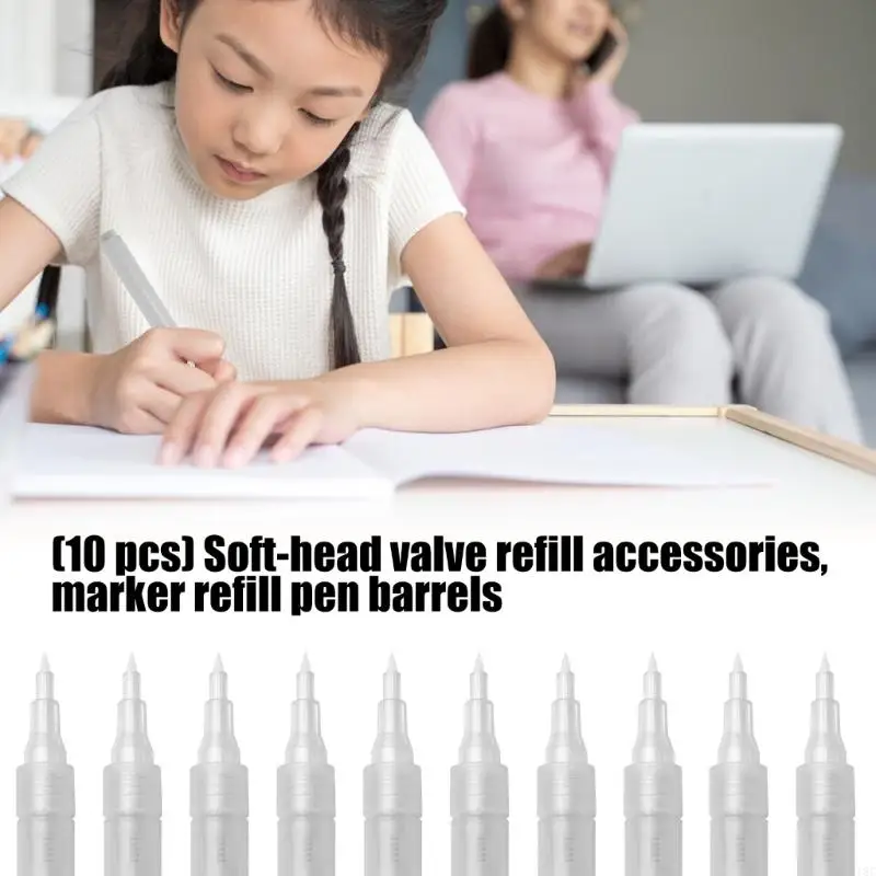 

10 шт., прозрачная пустая ручка для краски, многоразовый пустой акриловый маркер, мягкий кончик кисти для рисования, эскизов,