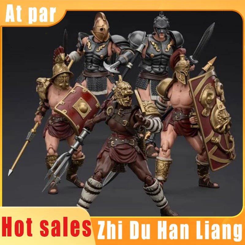 JOYTOY Dark Source Conflict Ancient Roman Gladiator Five Person Group 1:18 Mobile Soldier Model Play Handmade Toy Gift