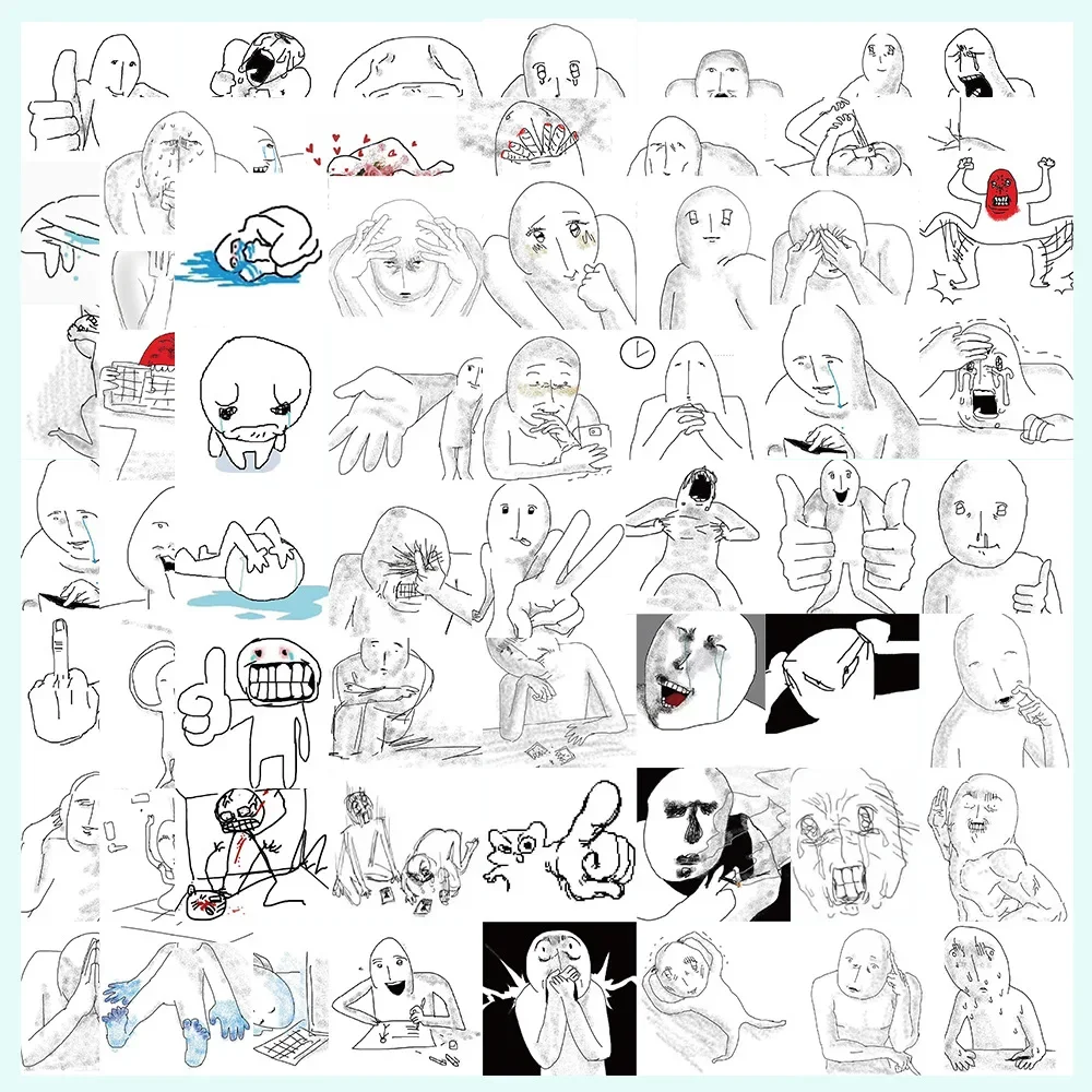62PCS Emotionale Panne Parodie Avatar Cartoon Aufkleber DIY Telefon Laptop Gepäck Skateboard Graffiti Aufkleber Spaß für Spielzeug