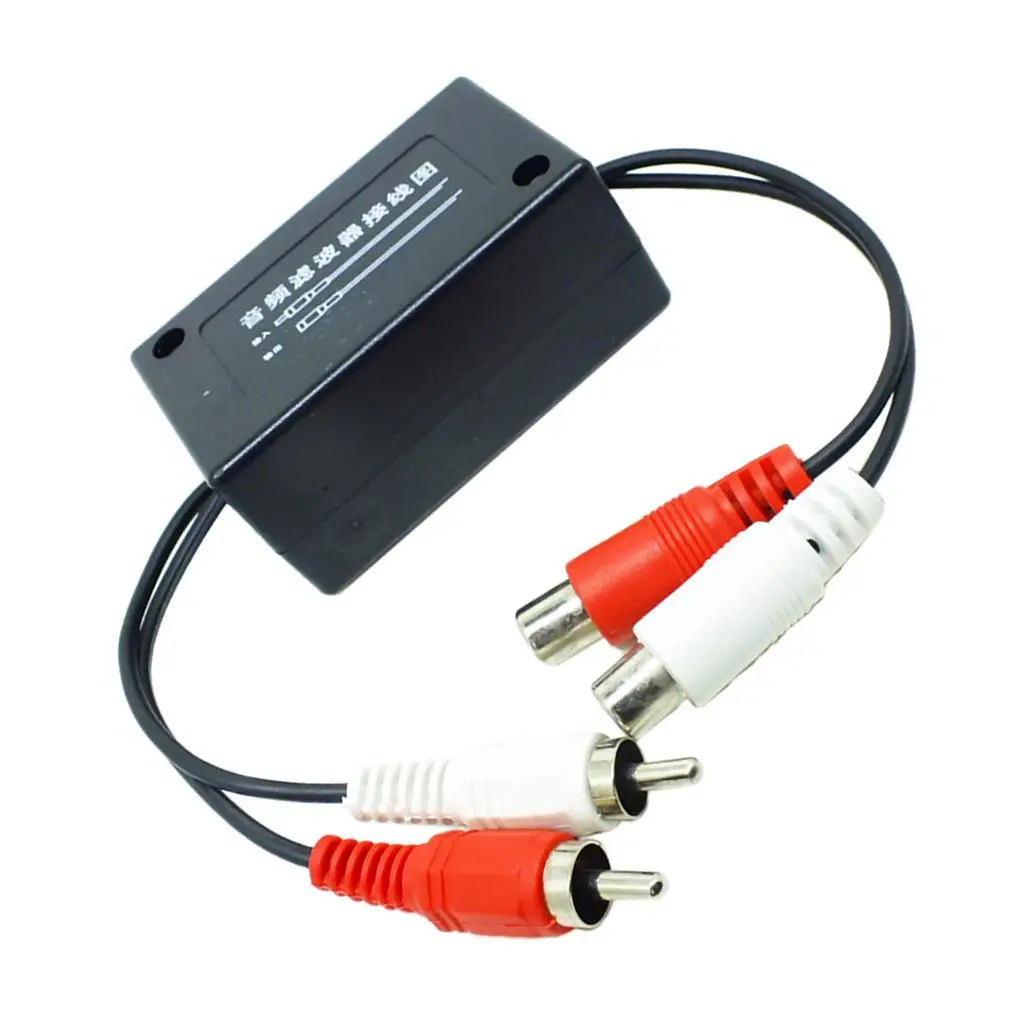 Car 2 RCA Amplifier Audio Noise Filter Ground Loop Isolator Suppressor