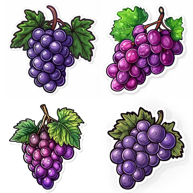 Funny Grapes Fruit Stickers Restaurant Decor Living Room Cabinet Refrigerator Home Decoration Decals Stickers S408