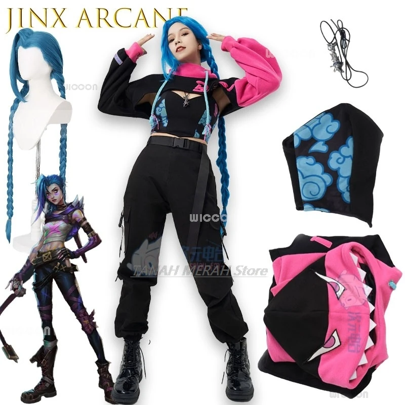 

Аниме для взрослых Jinx, сексуальные костюмы для косплея, игра Лолита, домашняя толстовка с капюшоном, женский костюм, униформа, аксессуары