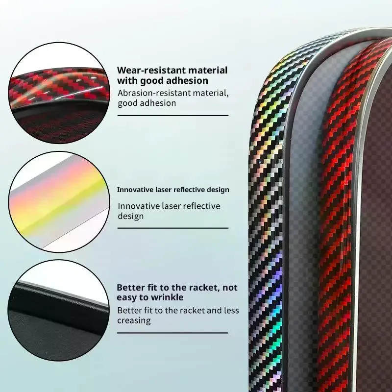 Laser Pickleball Paddle Protection Tape-Paddle Head Edge Guard-Racket Edge Protection Tape-Fit Perfectly Curved Edge Laser Tape