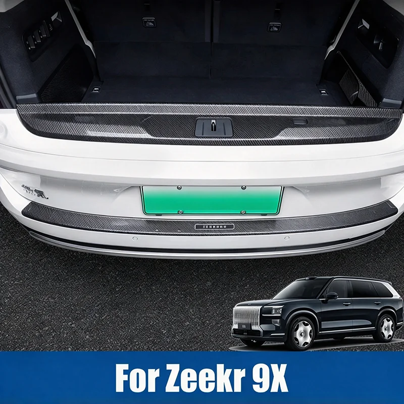 For ZEEKR 9X 2025 2026 Car Rear Guard Plate Trunk Protective ABS Carbon fiber Pattern Cover Interior Accessories