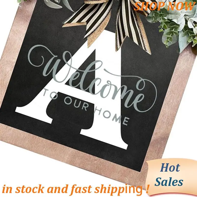 

ABVB-Letter Front Door Wreath Wooden Sign Pendant Welcome Sign Decoration Crafts Door Hanging