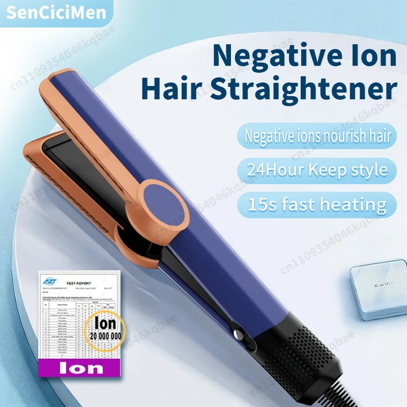 2-in-1 Haarglätter & Haartrockner mit 15s Schnellaufheizung, Glätteisen mit negativen Ionen für weniger Frizz, glänzenderes & glatteres Haar