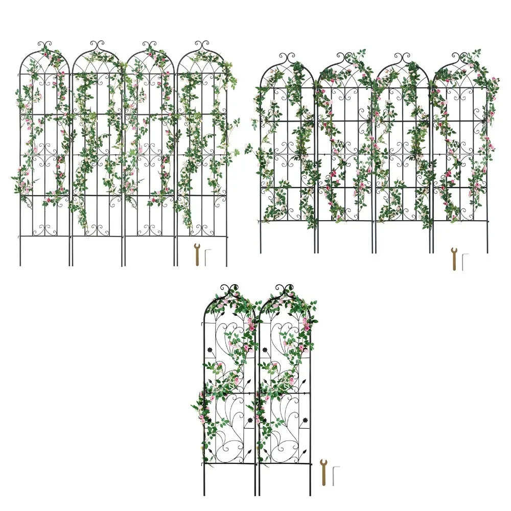 

Metal Garden Trellis Climbing Plant Support 87x20/71x20/60x15" Rustproof 1/2/4pc