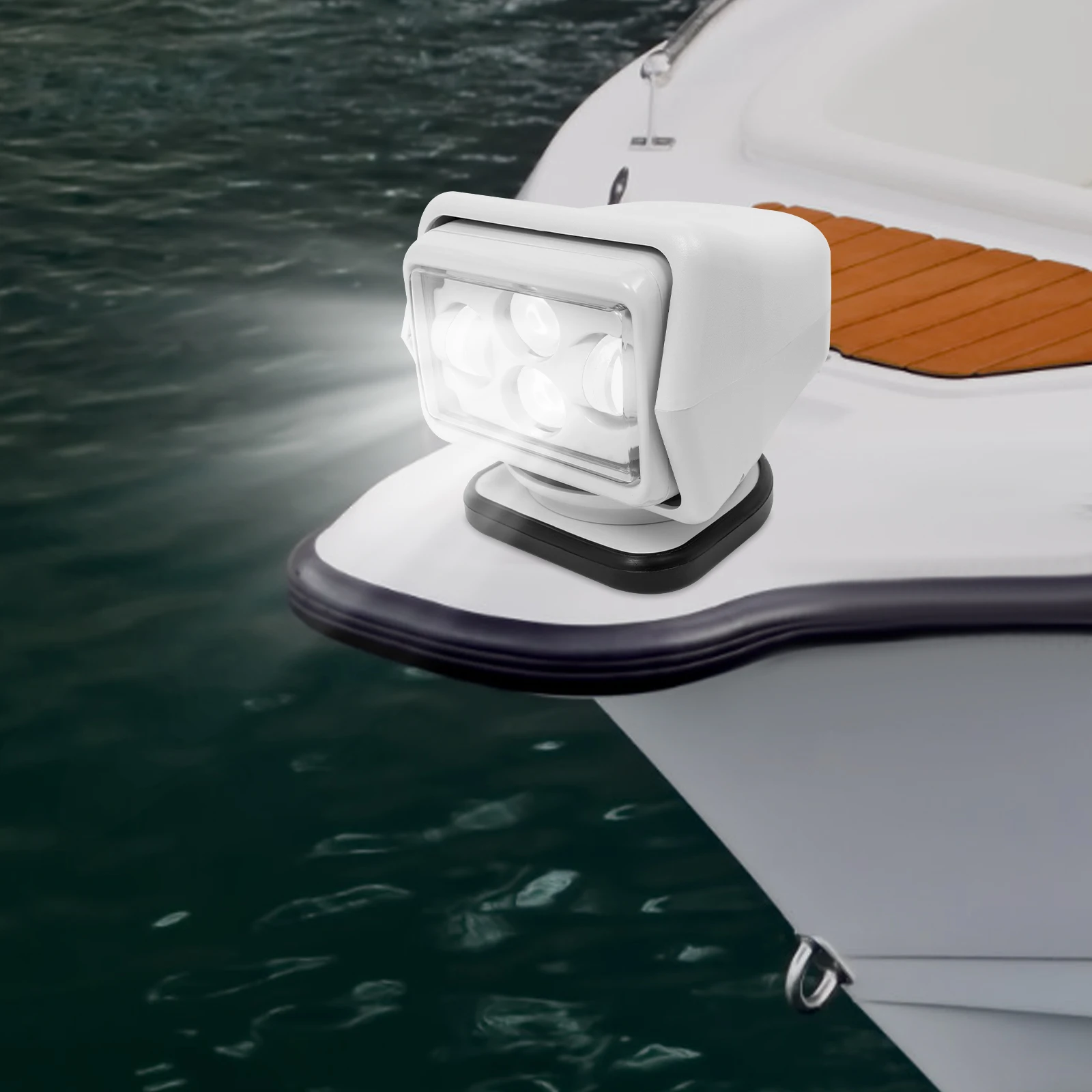 Image of 60W LED Drehbarer Suchscheinwerfer Fernbedienung Bootsscheinwerfer 600m Beleuchtungsreichweite IP67 8000LM Arbeitsleuchte Notbeleuchtung