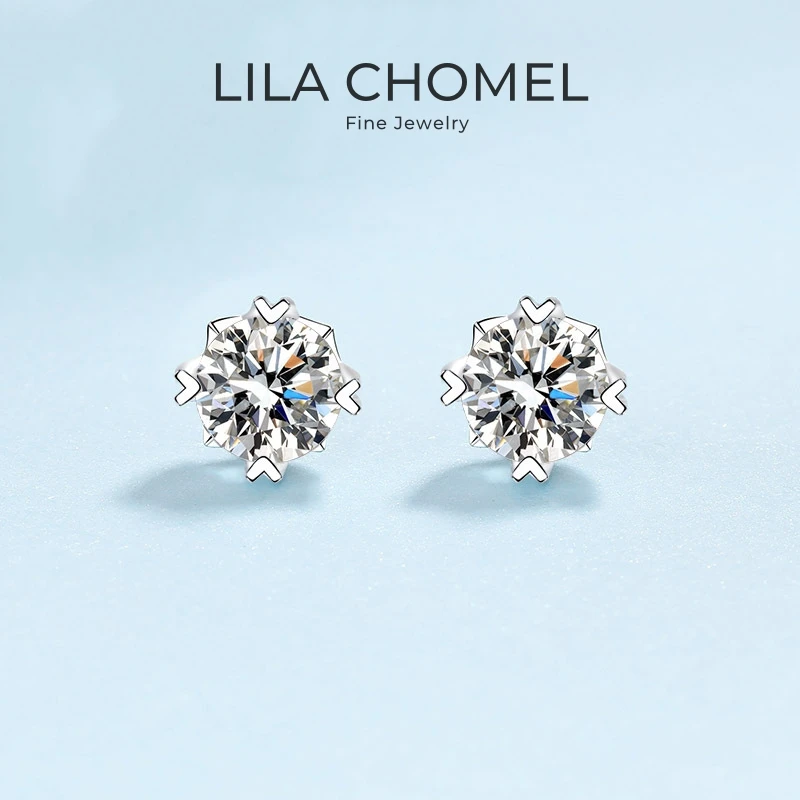 

Women Valentine's Day 18K White Gold Wedding Earrings 0.5/1/2CT Moissanite Diamond Engagement PT950 Platinum Girl Birthday Gift