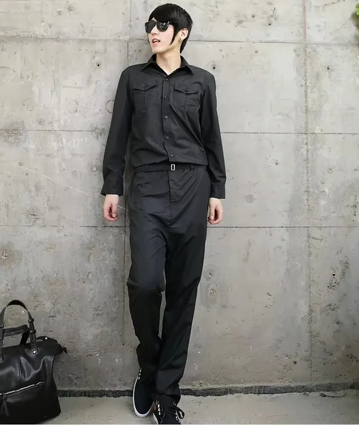

27-46 2025 Men Women's Clothing Catwalk Hair Stylist One Piece Tooling Casual Pants Trousers Work Wear Jumpsuit Singer Costumes