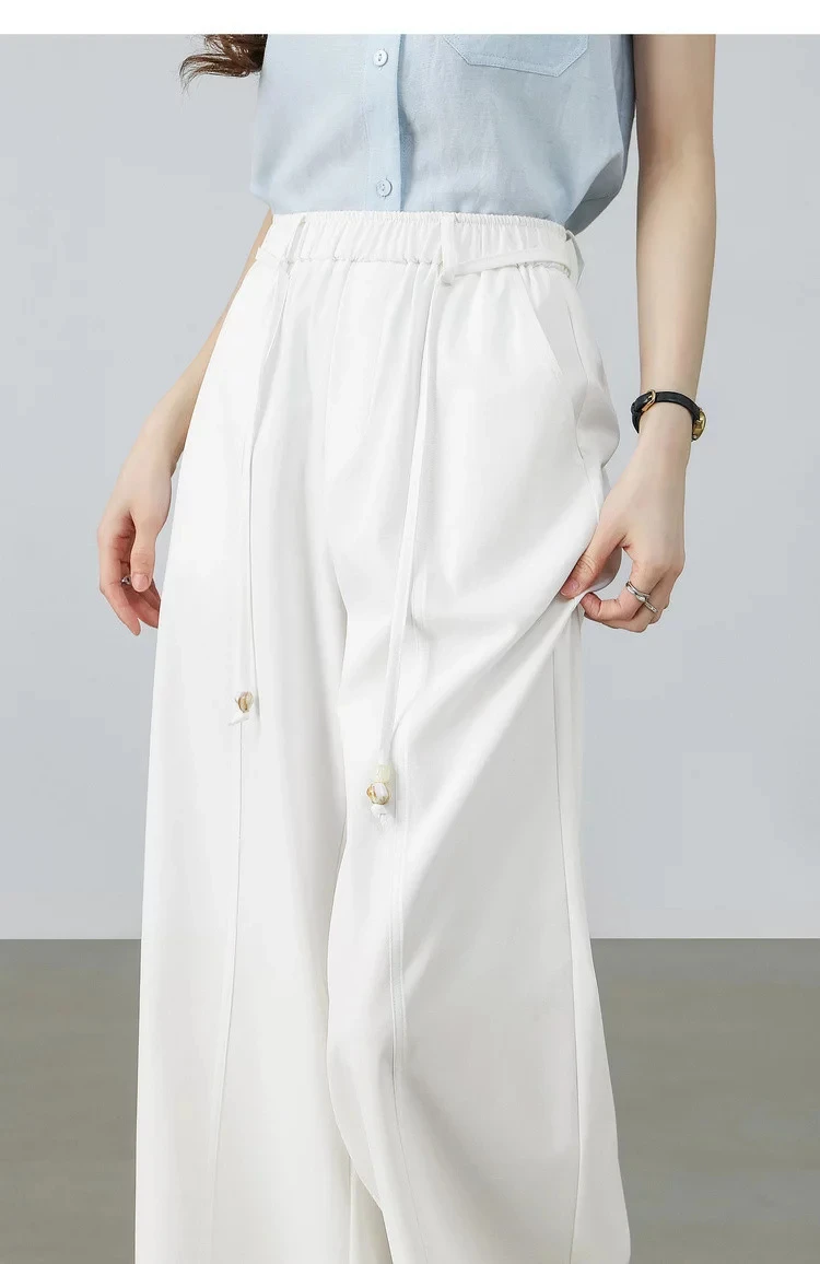 SENTUBILA Damen Sonnenschutz-Hose mit geradem Bein 2026 Sommer Rosa Lässige Pendler-Schlankheitshose mit Gürtel 162KA4017 – Detail 25