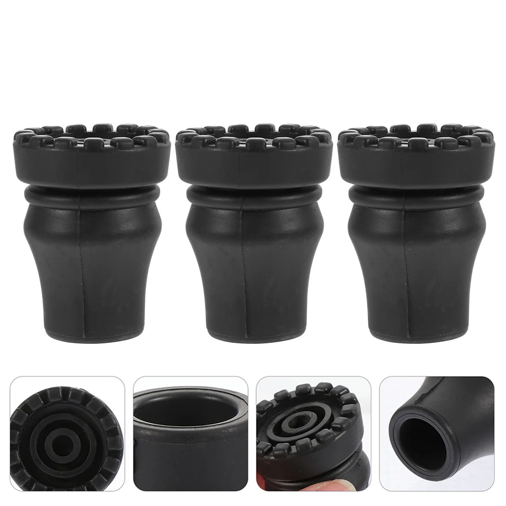 

3Pcs Climbing Cane Foot Protectors Anti-Slip Trekking Pole Foot Covers Lightweight Durable Hiking Accessories Crutch Supplies