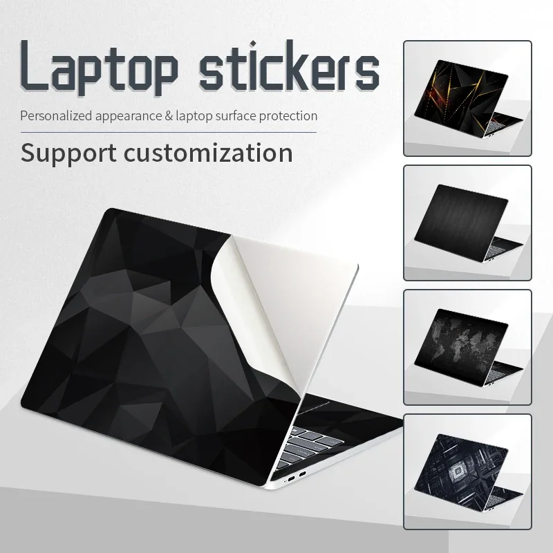 

DIY Laptop Stickers Skin Notebook Film Vinyl Sticker Black Geometry Cover Decorate Decal 12"13.3"14"15.6"17" /Macbook/